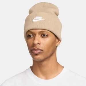 Nike Futura Logo Peak Unisex Beanie | Khaki/White